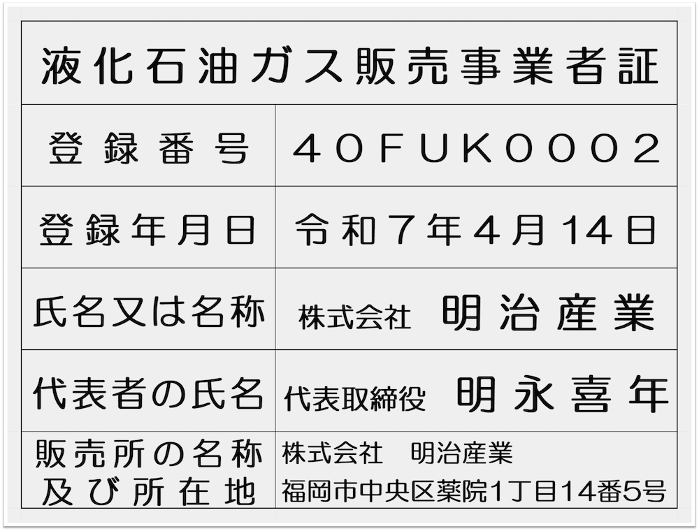 液化石油ガス販売事業者